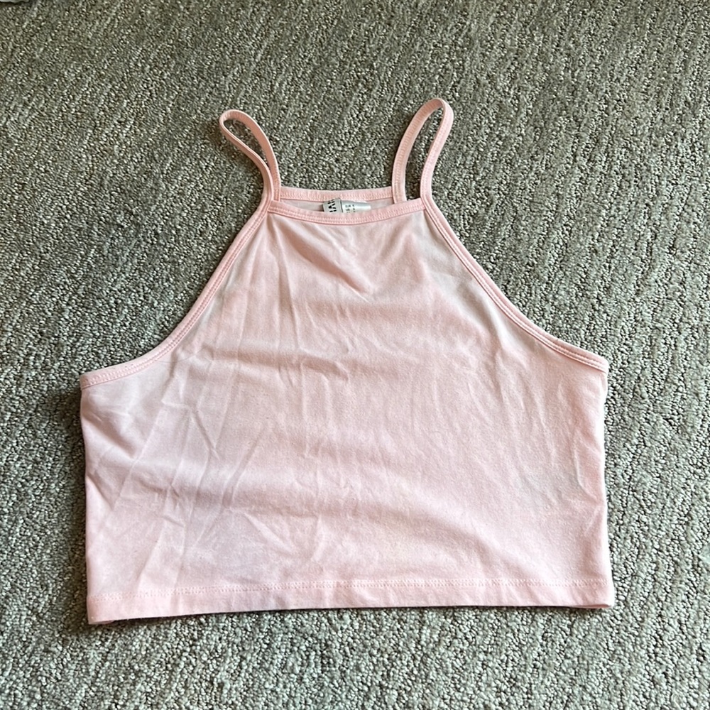 Light pink halter crop